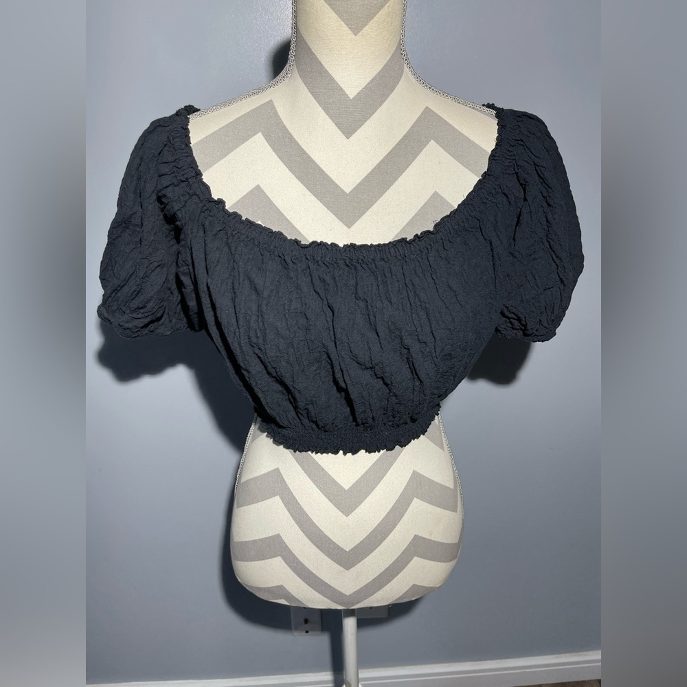 Kimchi Blue Navy Puff Sleeve Blouse